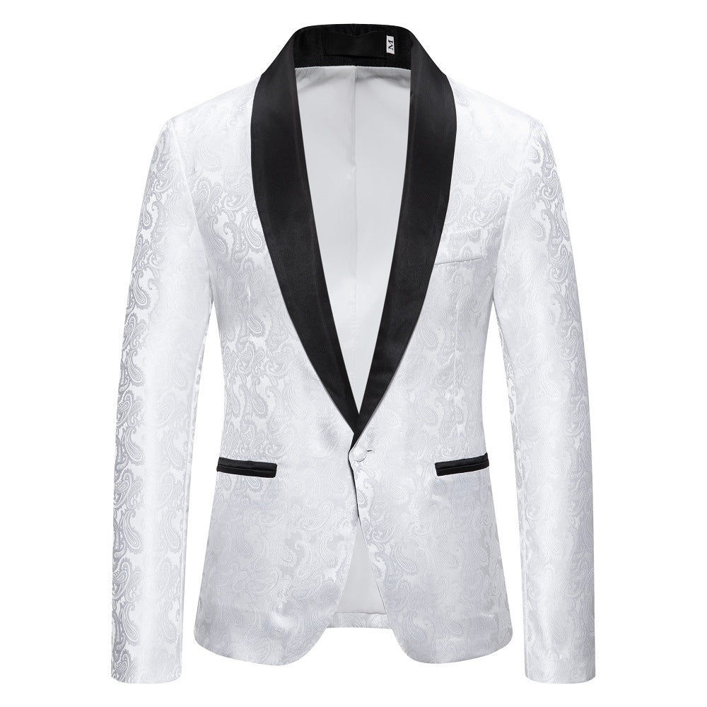 Veste de smoking élégante pour hommes avec motif jacquard floral Lune London