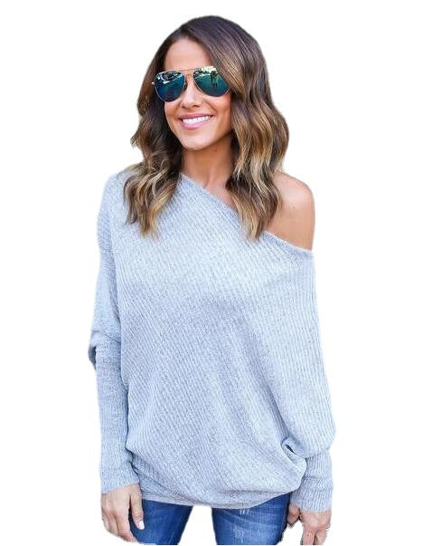 Casual oversized sweater for women with an off-shoulder design and wide sleeves Lune London