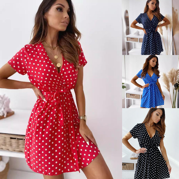 Lune London polka dot mini wrap dress