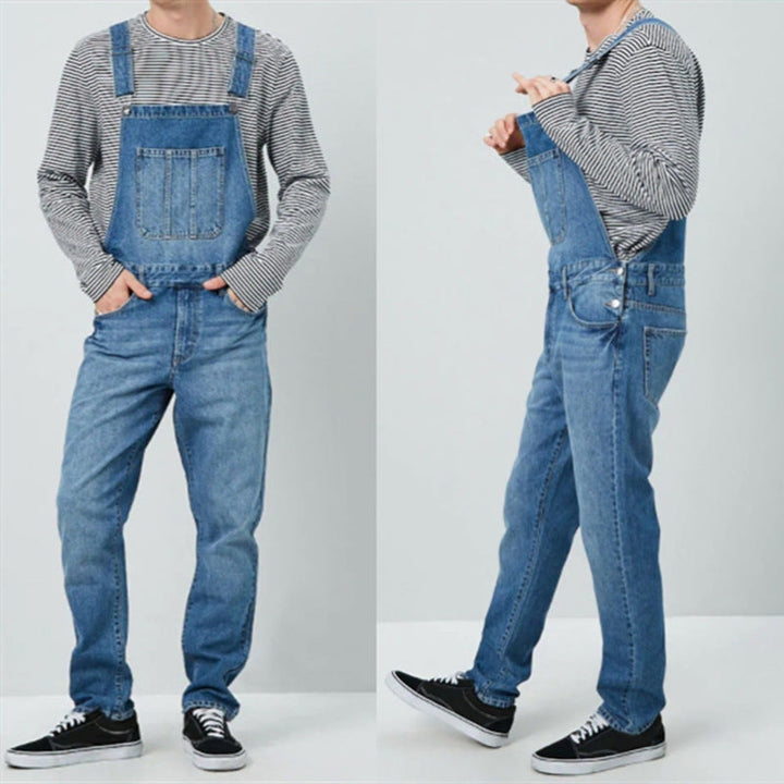Men's Denim Overalls In Vintage Style with Adjustable Straps and Practical Pockets Lune London