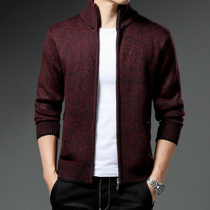 Men's fleece jacket with high collar and practical zip pockets Lune London