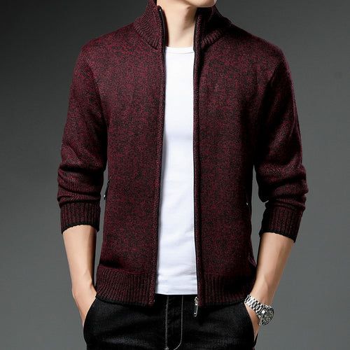 Men's fleece jacket with high collar and practical zip pockets Lune London