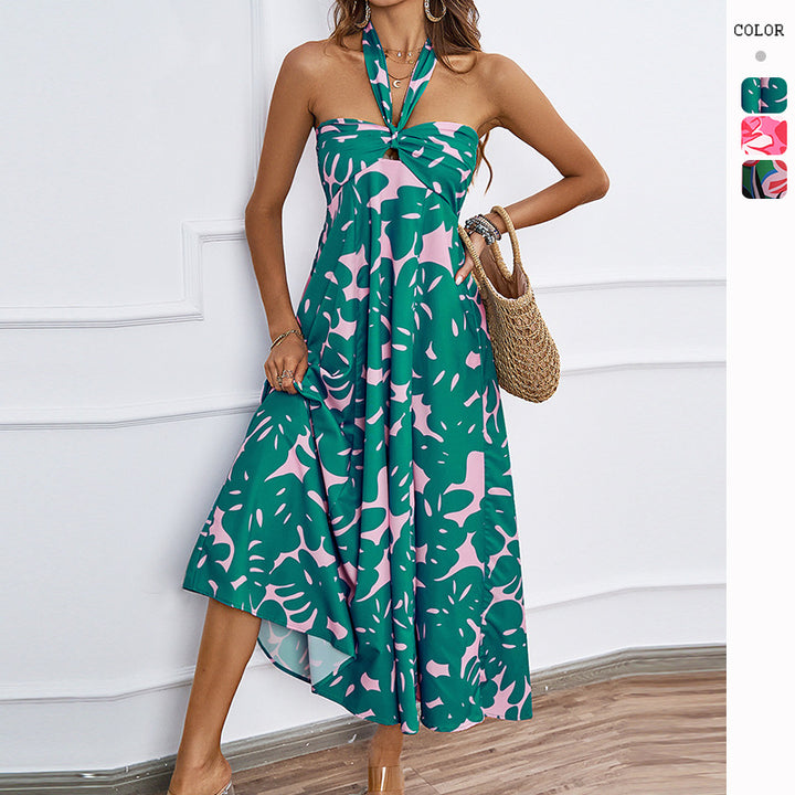 Maxi dress for women with off-the-shoulder design and floral pattern Chic & Stil