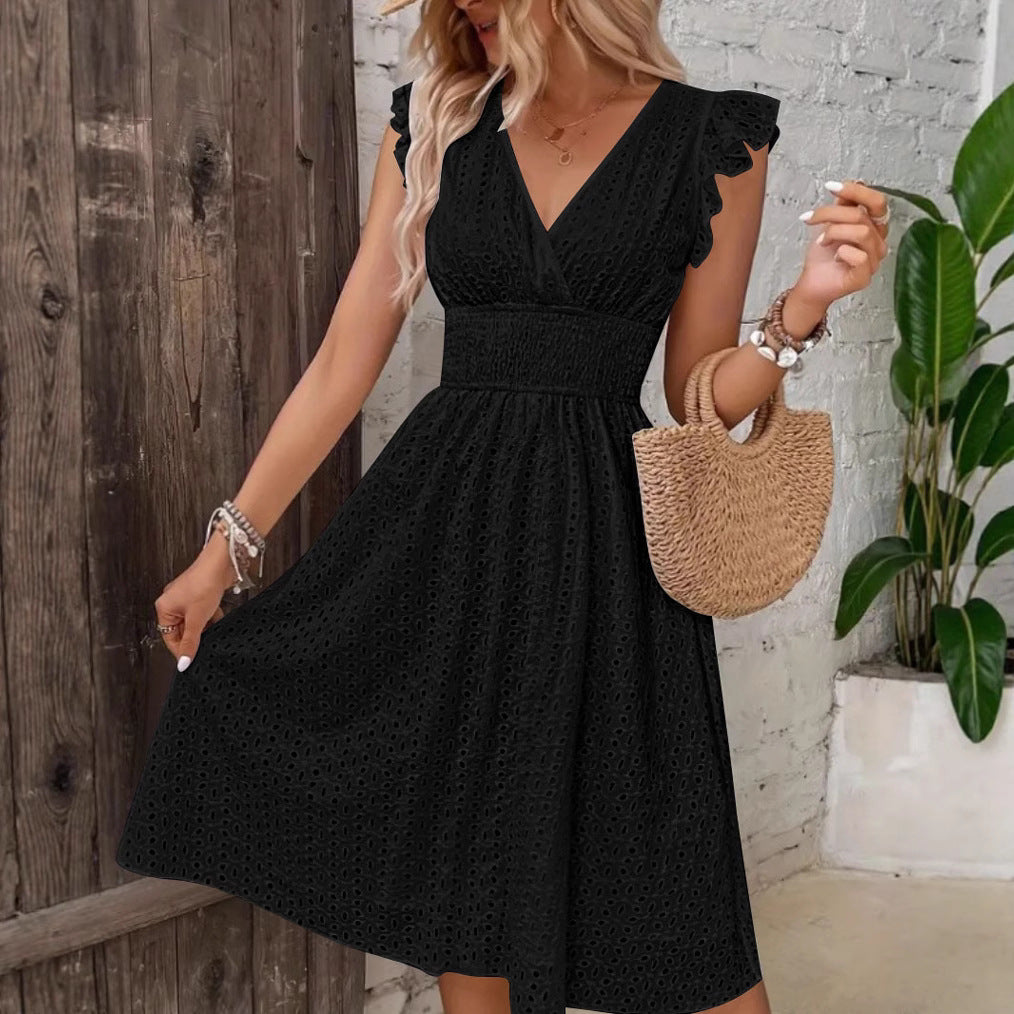 Wrap dress for women with ruffle details and a flattering cut for the silhouette Lune London