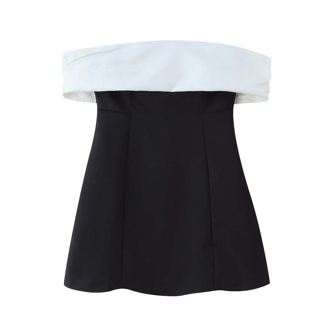 Off-shoulder dress for women with elegant draping Lune London