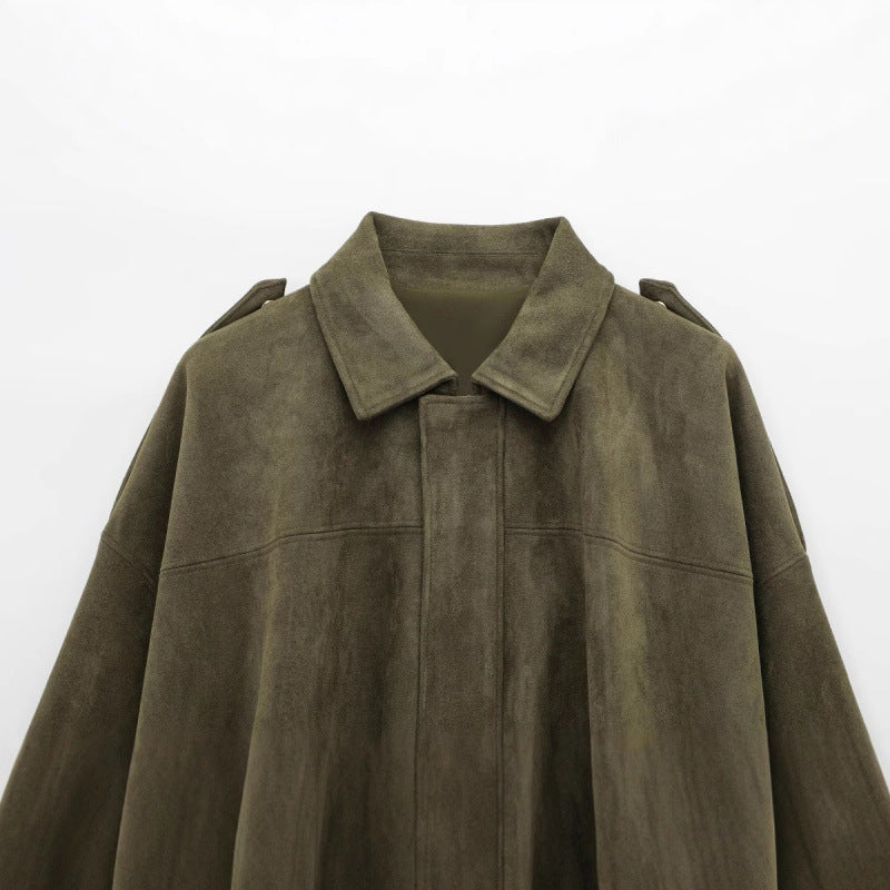 Casual faux leather jacket for women with elastic waistband and practical snap buttons Lune London