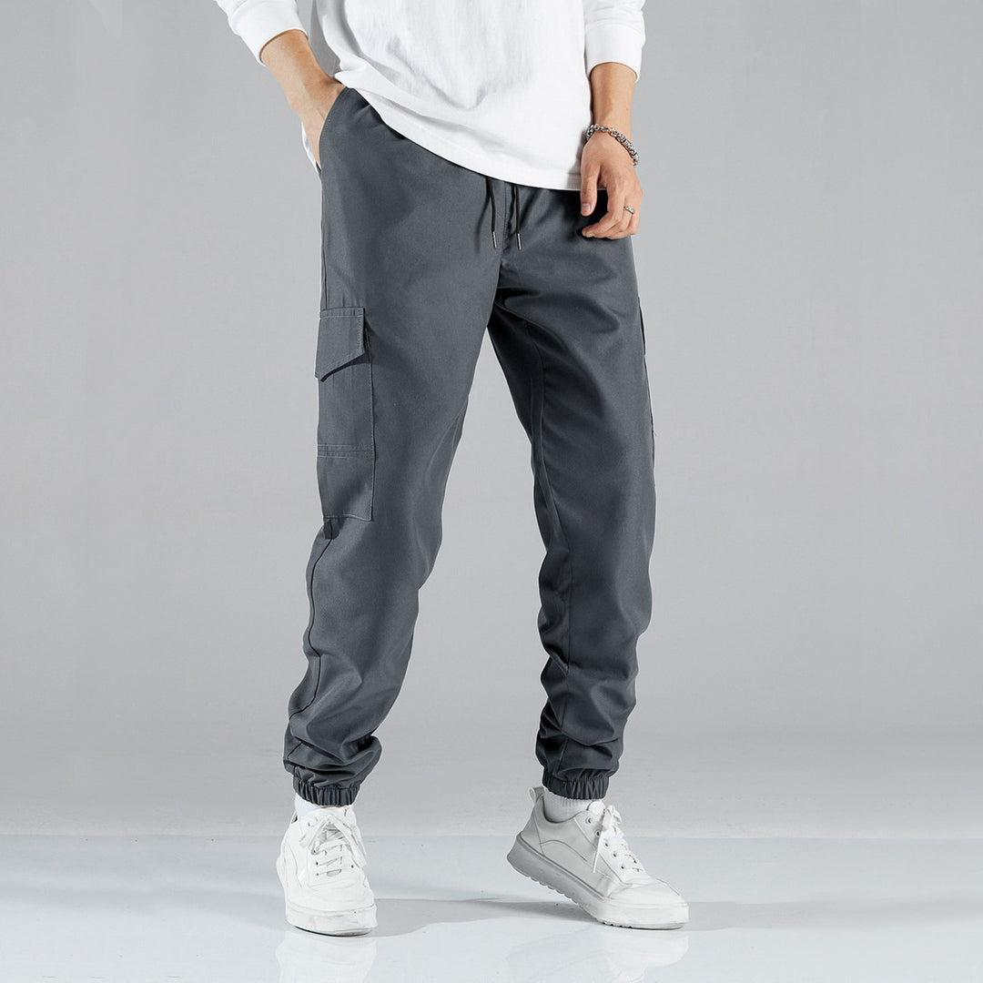 Men's cargo jogger pants with elastic waistband and side pockets Lune London