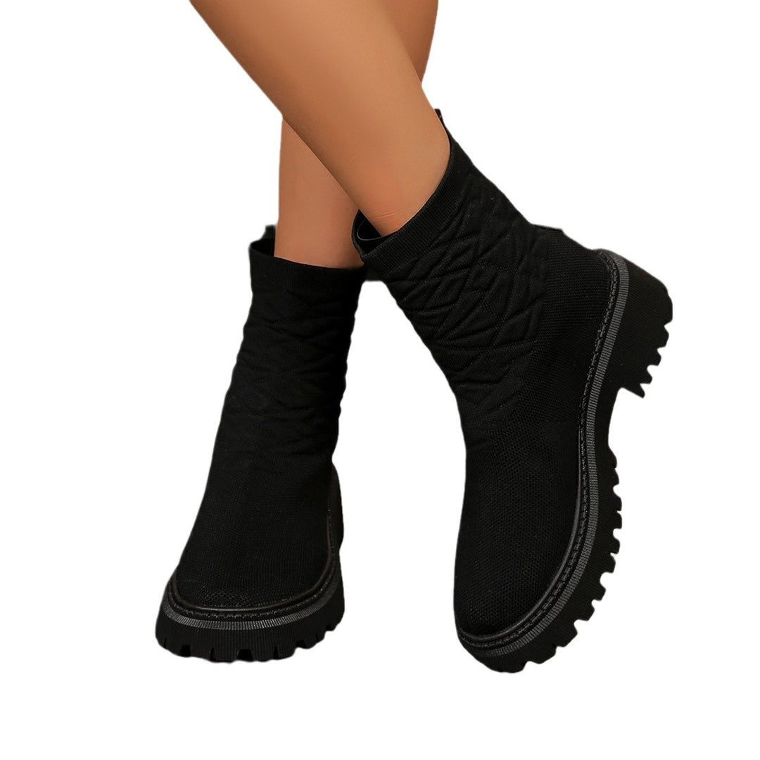 Fashion boots for ladies with textured upper and non-slip sole Lune London