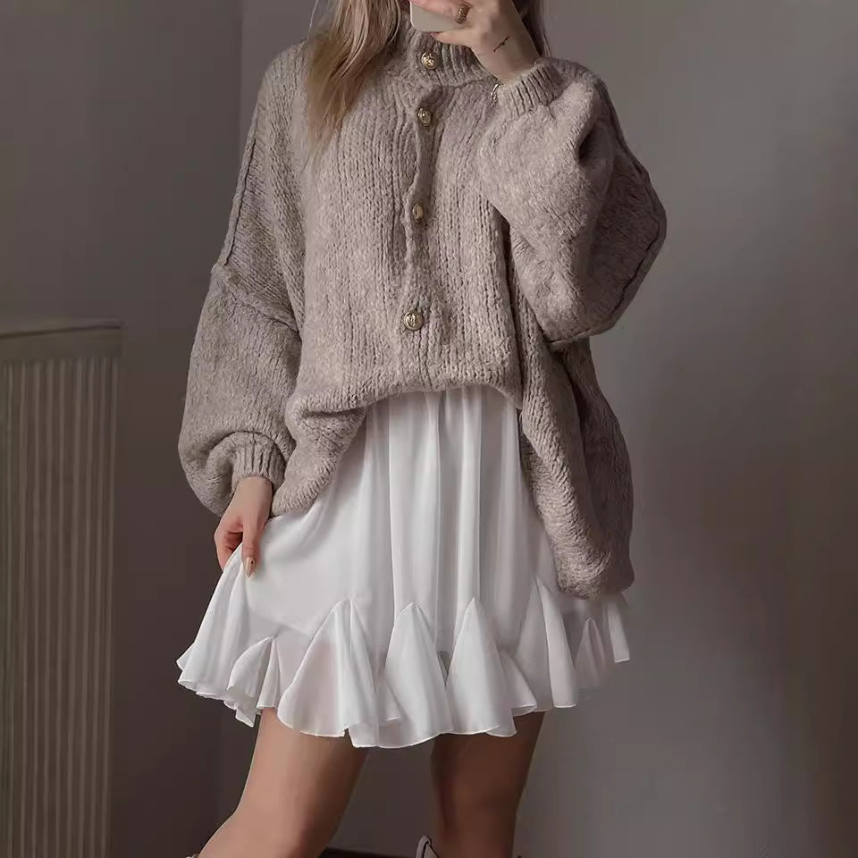 Pull en tricot oversize confortable pour femme avec coupe moderne et manches volumineuses Chic & Stil
