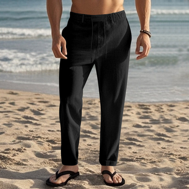Casual beach pants for men with elastic waistband and practical side pockets Lune London