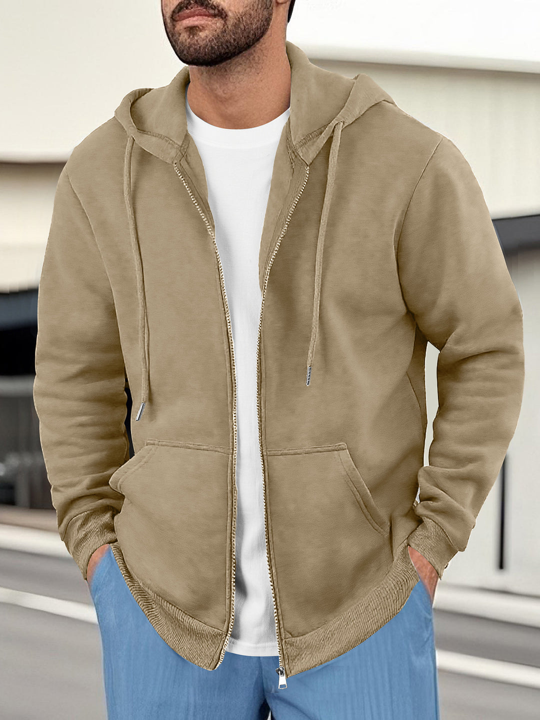 Men's sporty hoodie with practical pockets and innovative material blend Lune London