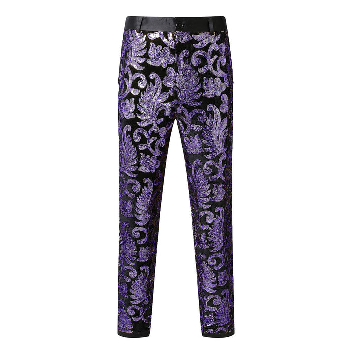 Elegant sequin trousers for men with floral pattern Lune London