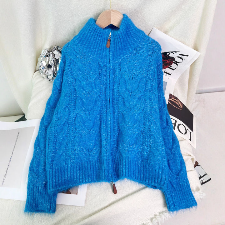 Veste en tricot pour femmes avec design de câble texturé Chic & Stil