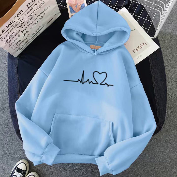 women's hoodie with heartbeat design Chic & Stil