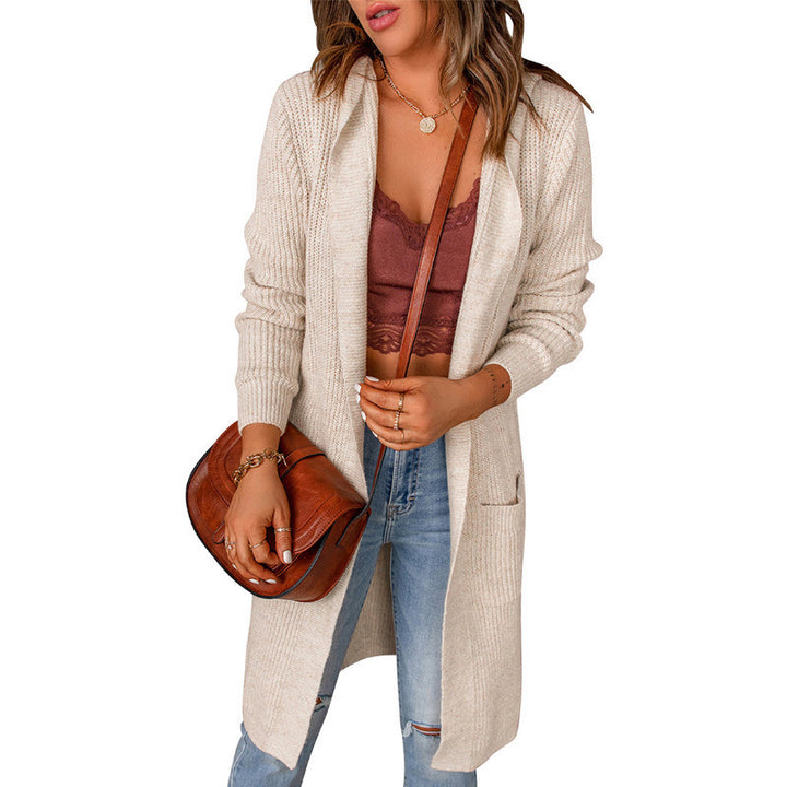 Oversized casual style women's knit jacket with pockets Lune London
