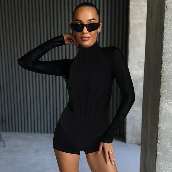 Lune London fitted long sleeve women's bodysuit with high neck