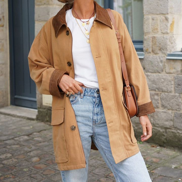 Casual cotton jacket for women with soft collar and practical pockets Lune London