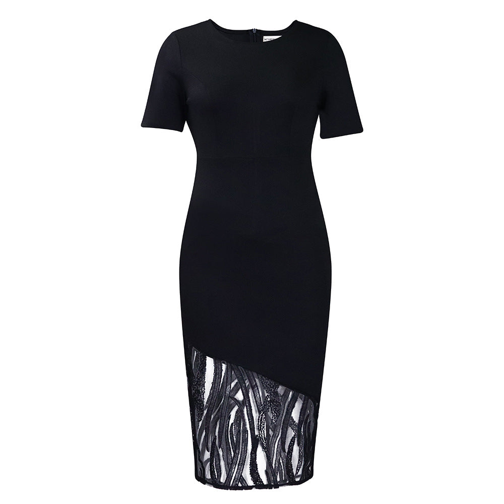 Fitted cocktail dress for women with lace detail Lune London