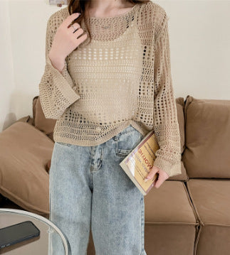 Ladies Chunky Knit Open Stitch Sweater Lune London