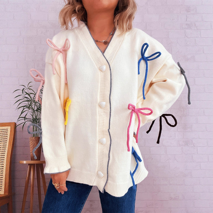Gilet pour femmes avec des accents de nœuds colorés et une coupe oversized Chic & Stil