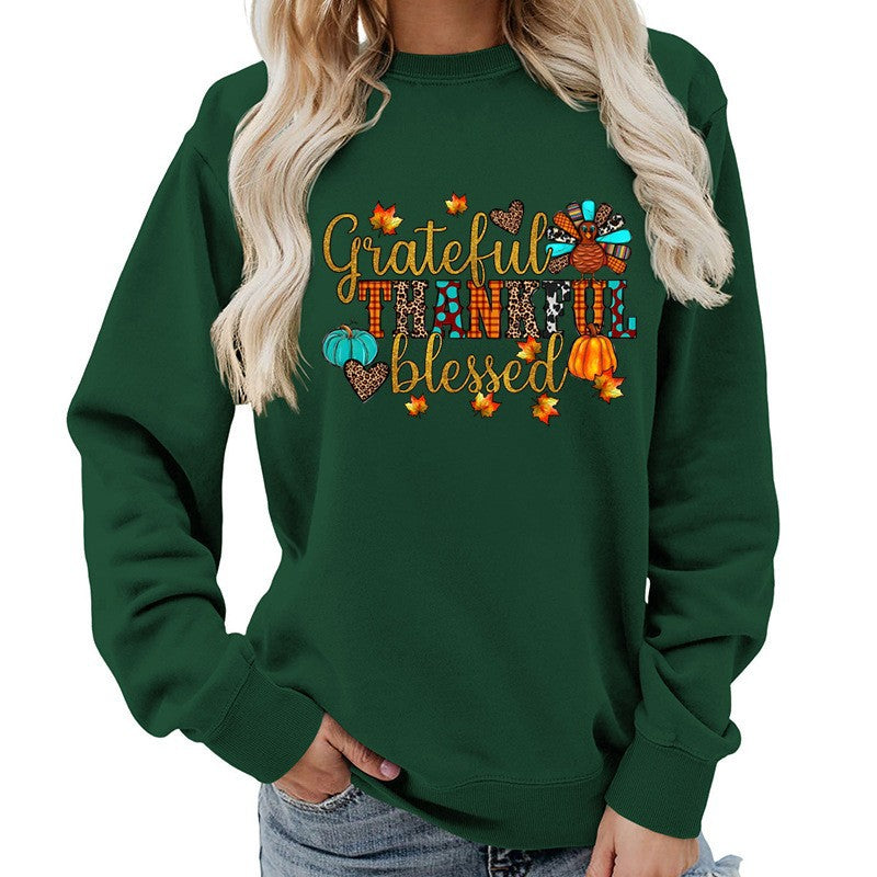 Sweatshirt pour femme avec motif de remerciement d'automne Chic & Stil