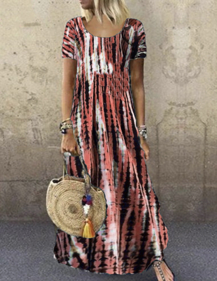 Lune London trendy striped pattern women's maxi dress