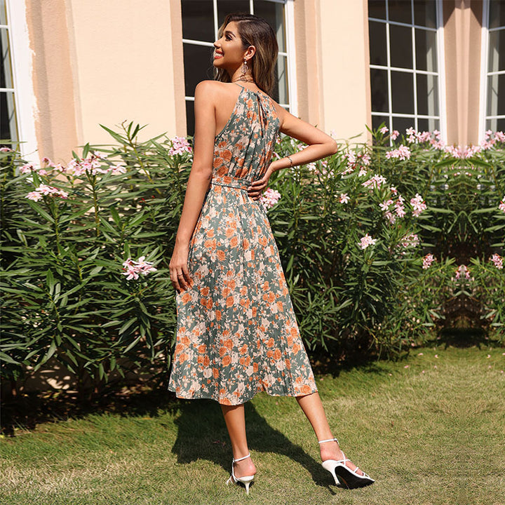 Lune London Women's Floral Maxi Dress with Waist Cord