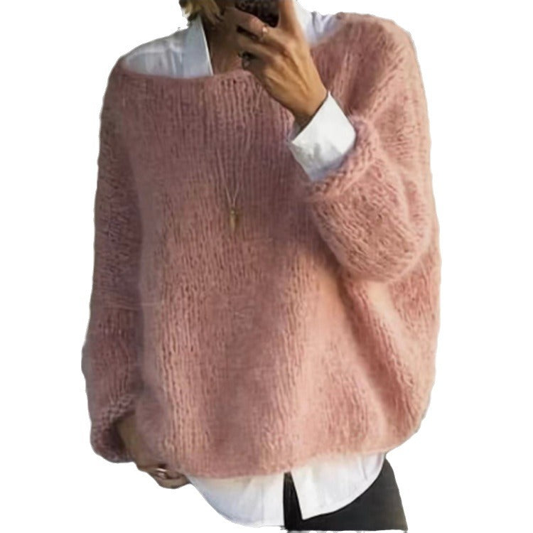Women's Cozy Oversized Pullover with Boat Neck Lune London