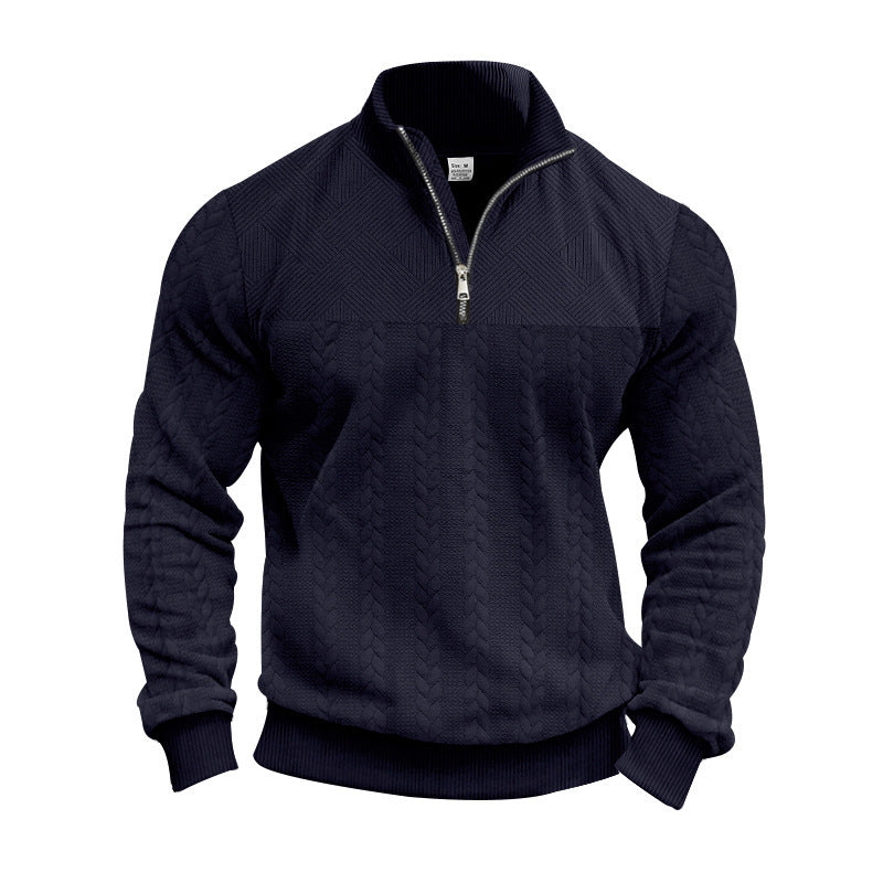 Structured sweater for men with half-zip Lune London