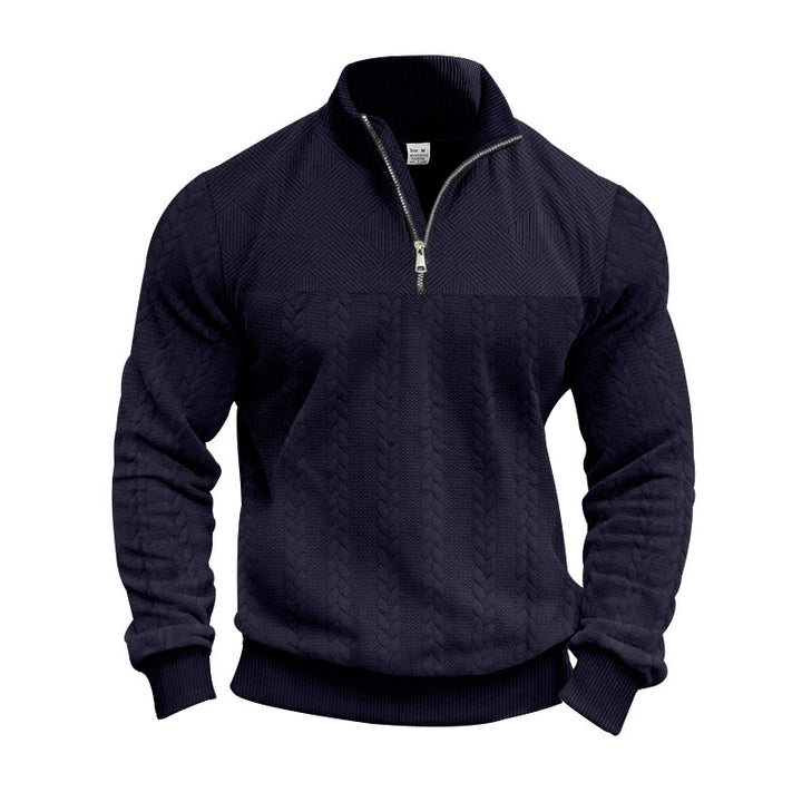 Structured sweater for men with half-zip Lune London