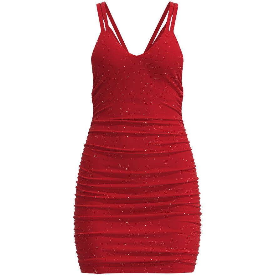 Fitted night dress for women with spaghetti straps and a sparkling design Lune London