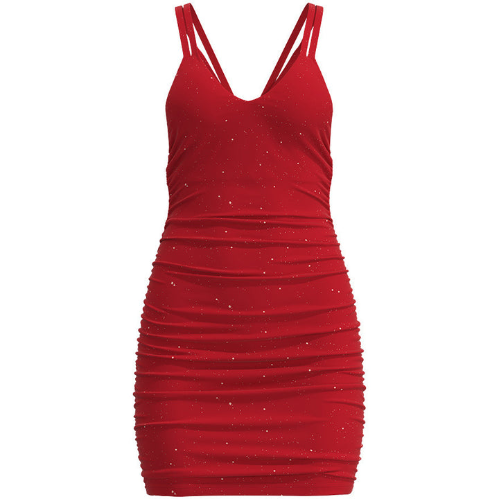 Fitted night dress for women with spaghetti straps and a sparkling design Lune London