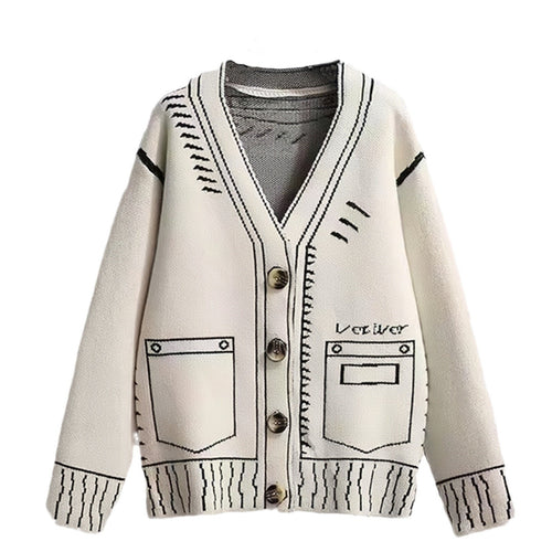 Women's knitted jacket with a creative design and high-quality buttons Lune London