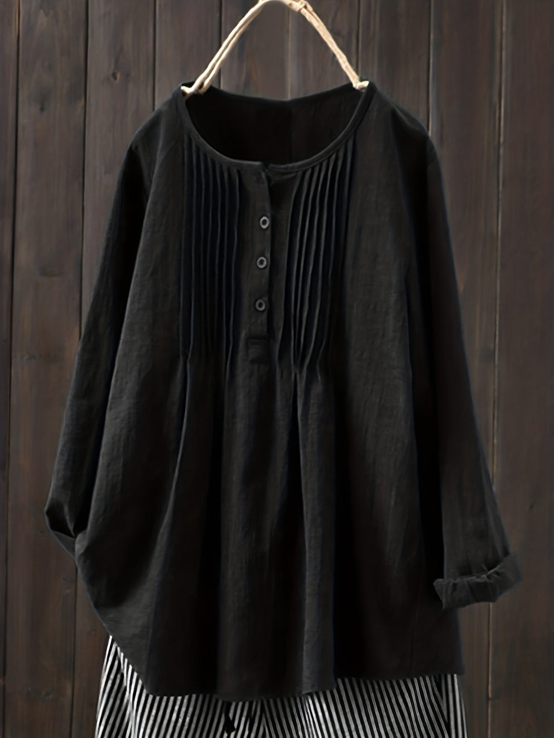 Women's blouse with pleats and button placket Lune London