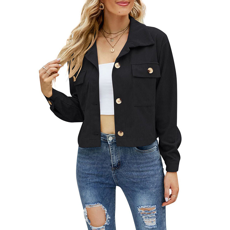 Short women's jacket with split design and side pockets Lune London