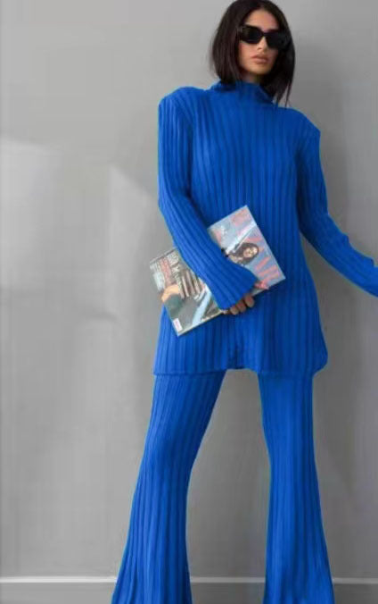 Women Elegant Knitted Set with Rib Structure Lune London