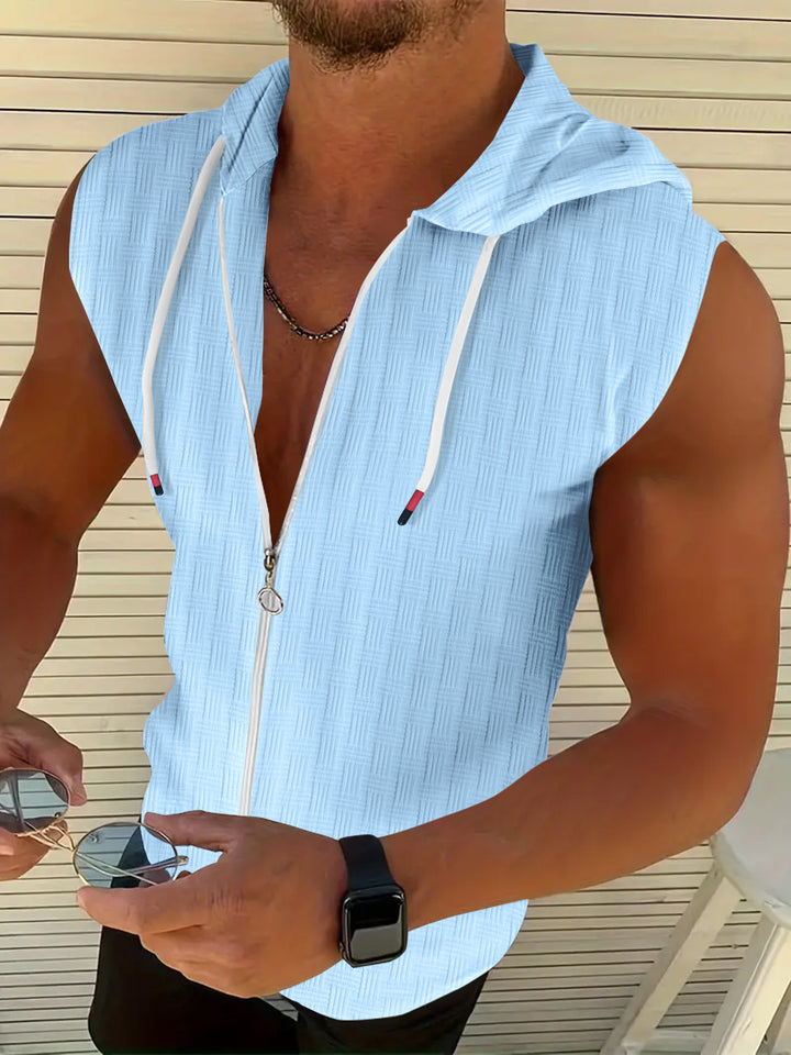 Men Completely Sleeveless Zip-Up Hoodie Lune London