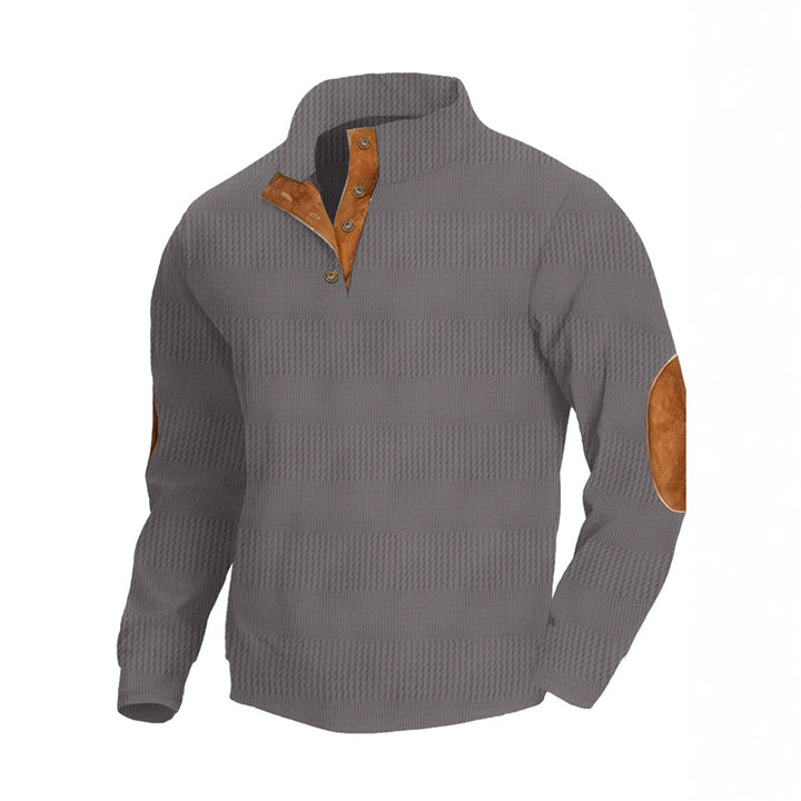 Elegant sweater for men with structured design and leather details Lune London