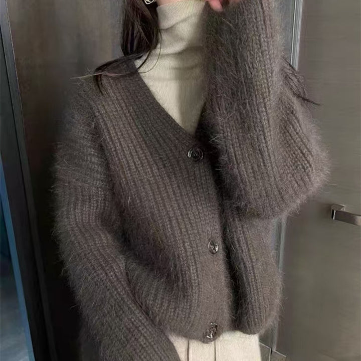Cardigan en polaire pour femmes avec bouton et coupe décontractée Chic & Stil