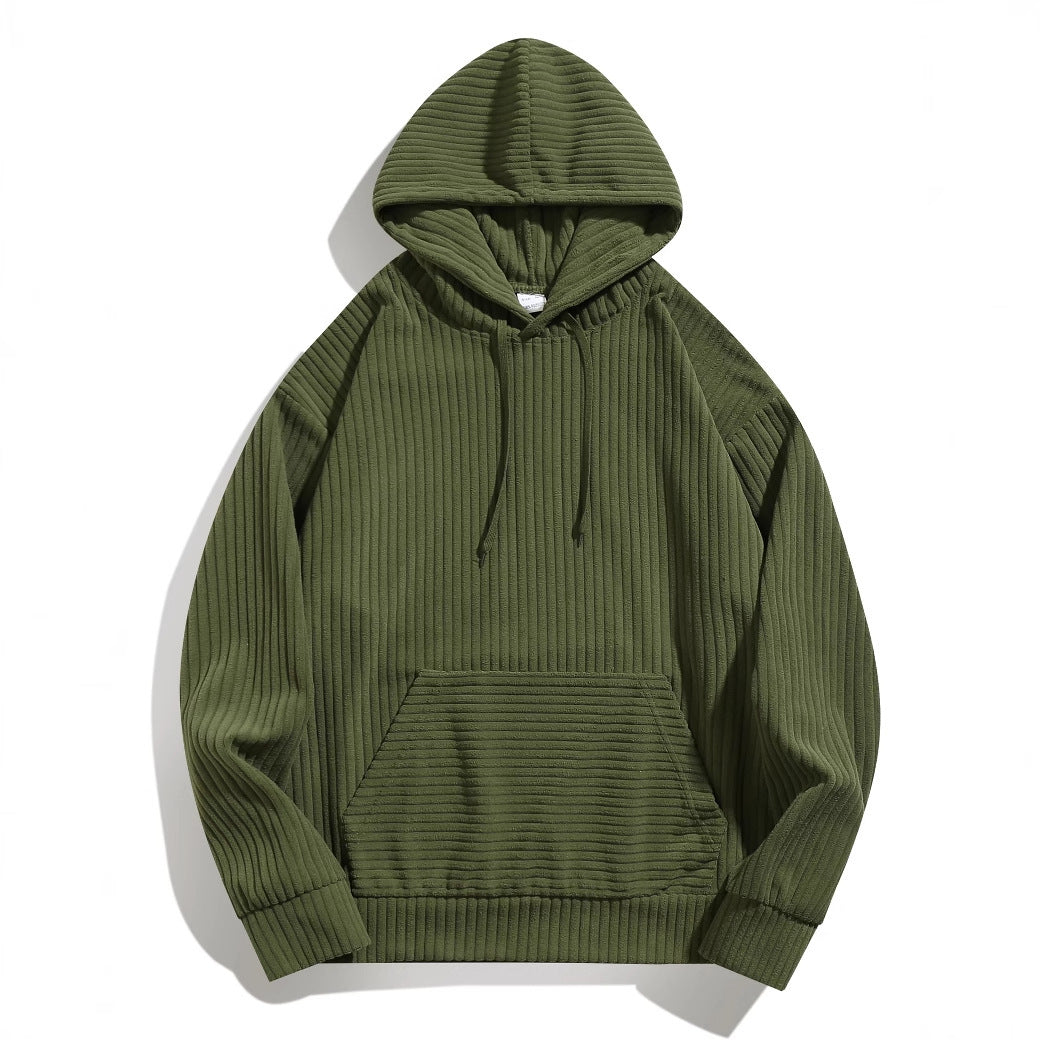 Men's hoodie with rib texture and structured design and practical pockets Lune London