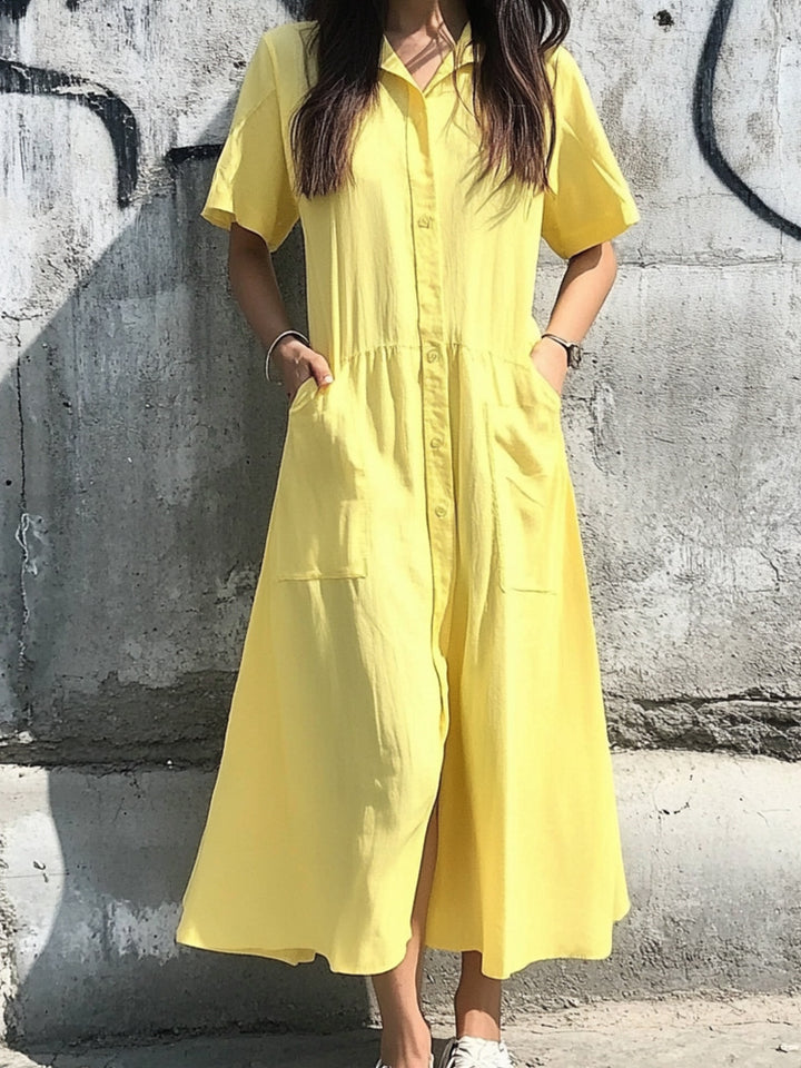 Lune London Button Midi Dress for Ladies