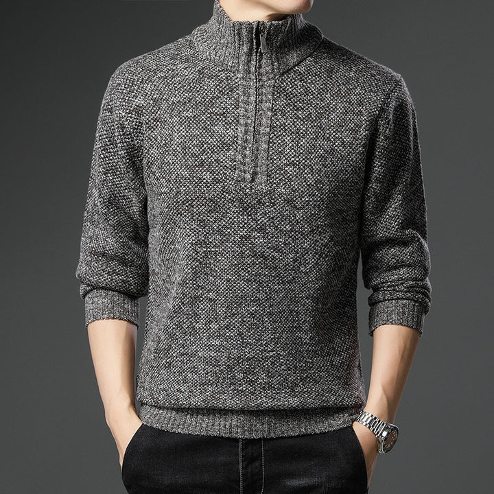 Fashion men's sweater with high zip closure and structured design Lune London