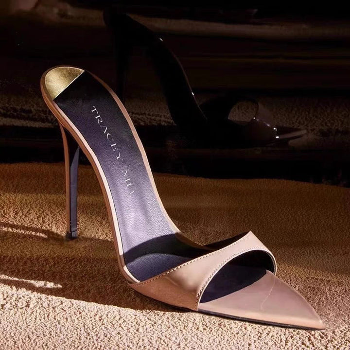 Women Pointed Toe Open Heel Stilettos Lune London