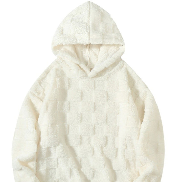 Women Cozy Fleece Hoodie with Textured Design and Hood Lune London