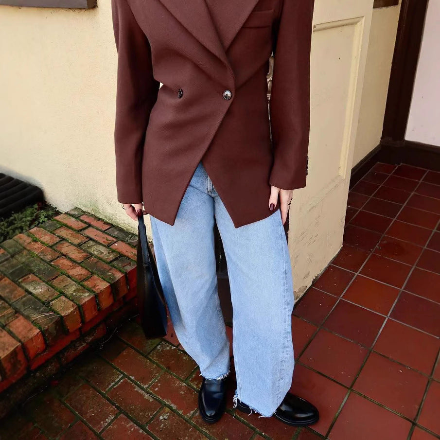 Elegant blazer jacket for women with double button details Lune London
