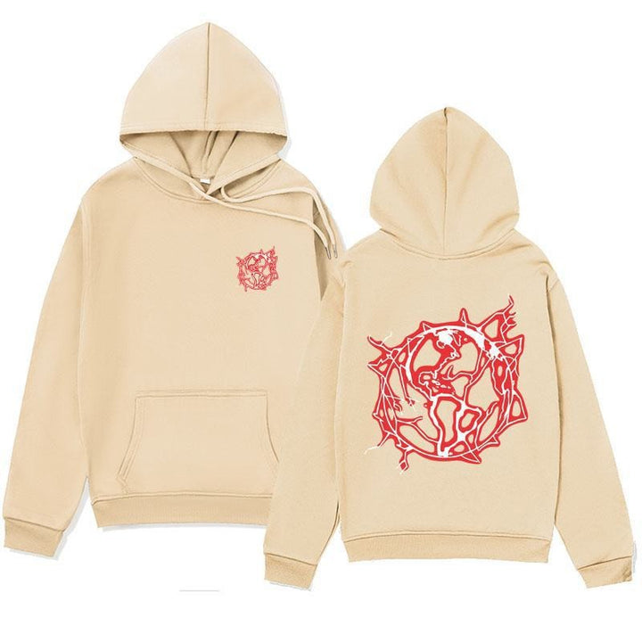 Women's hoodie sweatshirt with artistic graphic print and practical kangaroo pocket Chic & Stil