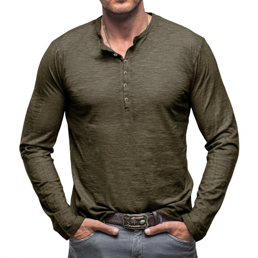Men's long sleeve shirt with button placket Lune London