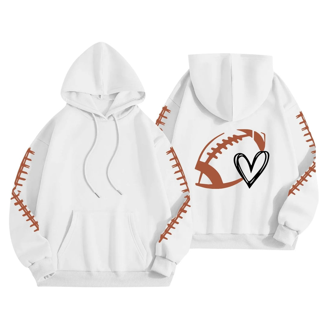 Sweat à capuche pour femmes avec motif de football créatif et coupe décontractée Chic & Stil