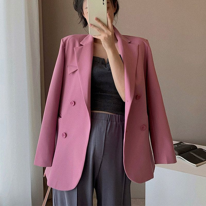 Veste élégante pour femmes, cintrée, à double boutonnage avec coupe créative Chic & Stil