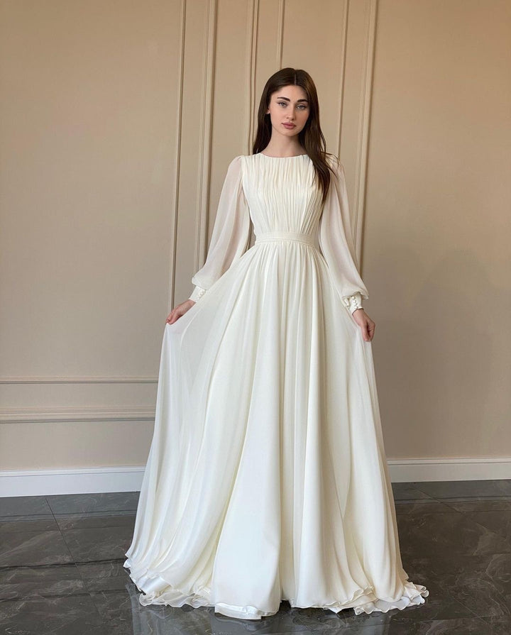Women's Maxi Party Dress with Long Flowing Sleeves and Lace Accents Lune London